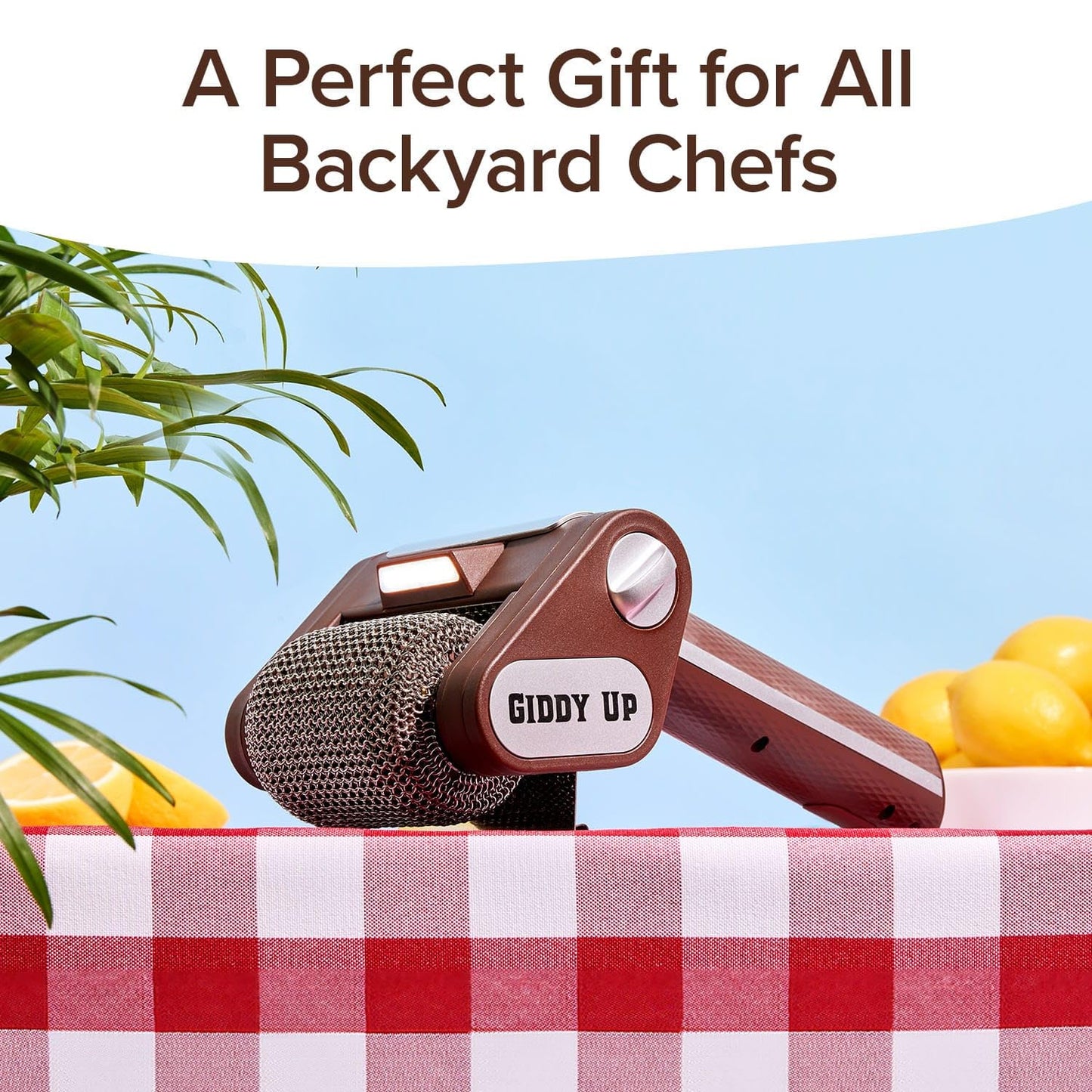 HorsePower Giddy Up Grill Cleaner – Cordless Rechargeable BBQ Tool with 350 RPM Stainless Roller & LED Light, As-Seen-On-TV