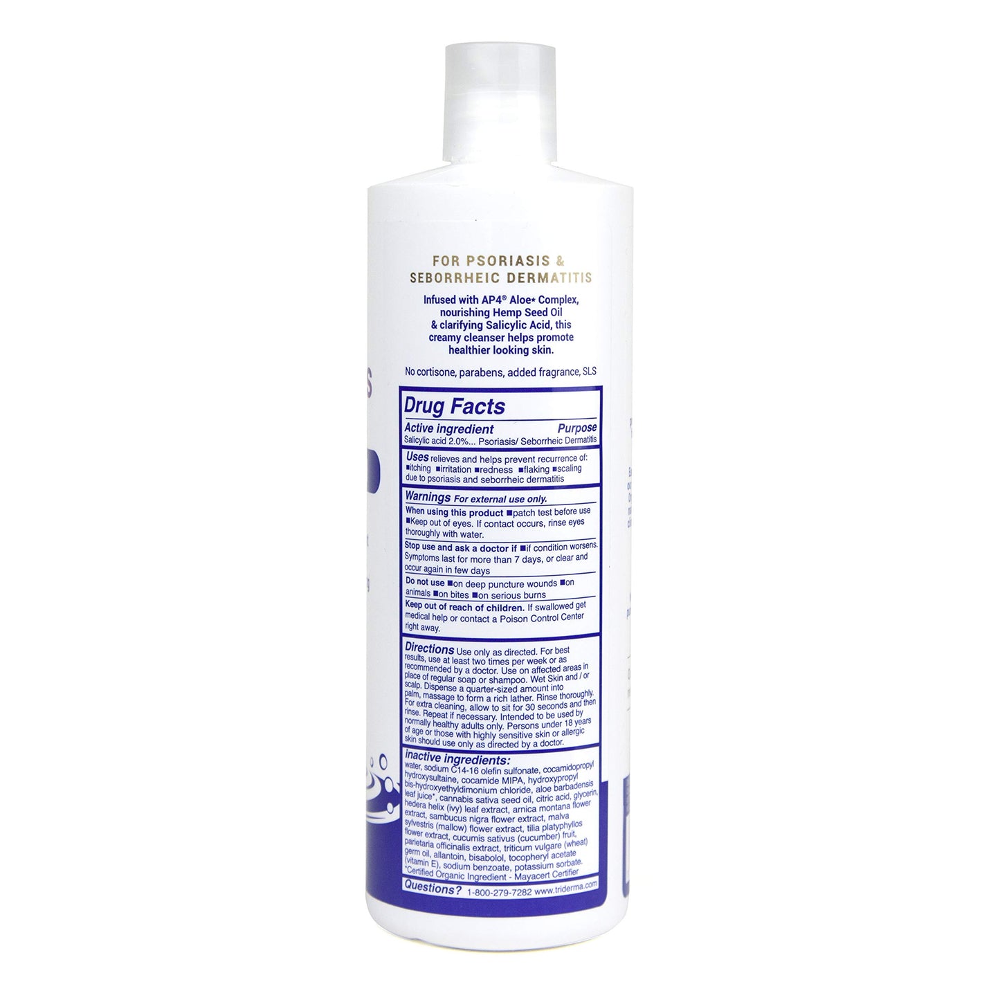 TriDerma Psoriasis Control Body Wash - Gentle 2% Salicylic Acid Cleanser, AP4 Aloe Vera Gel - Psoriasis Treatment Soothes Itching, Redness, Flaking Beauty & Personal Care TriDerma