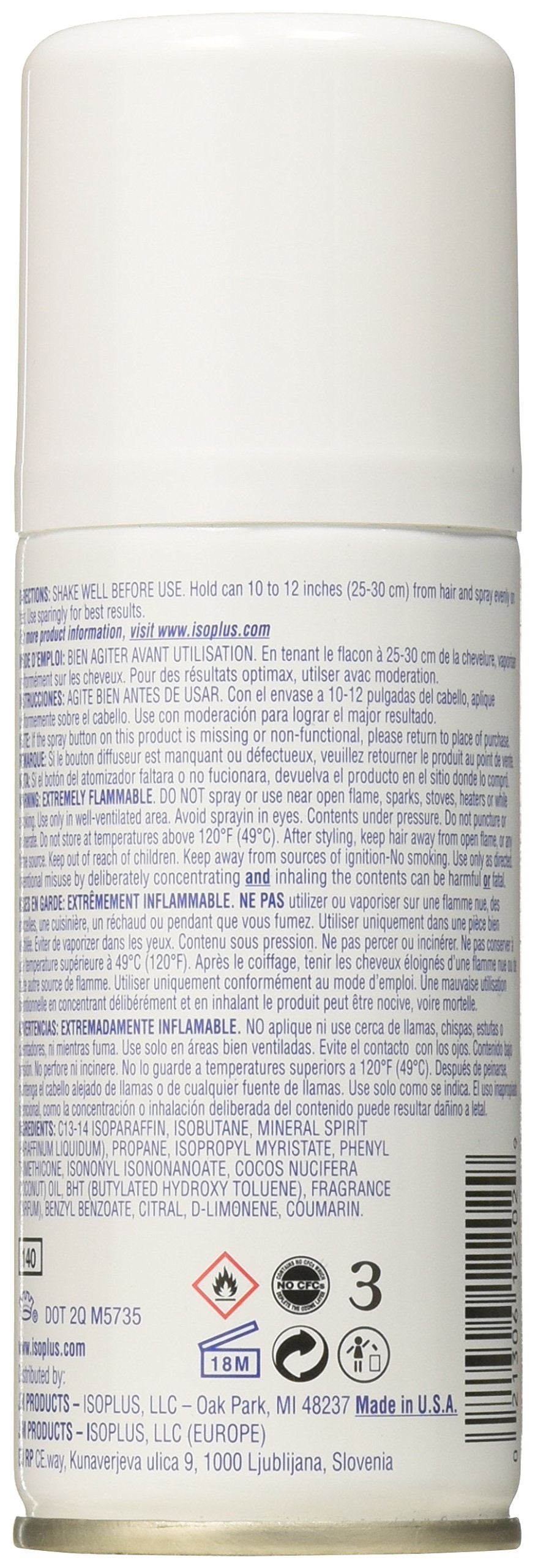 Isoplus Oil Sheen Light Hair Spray With Coconut Oil 2 Oz