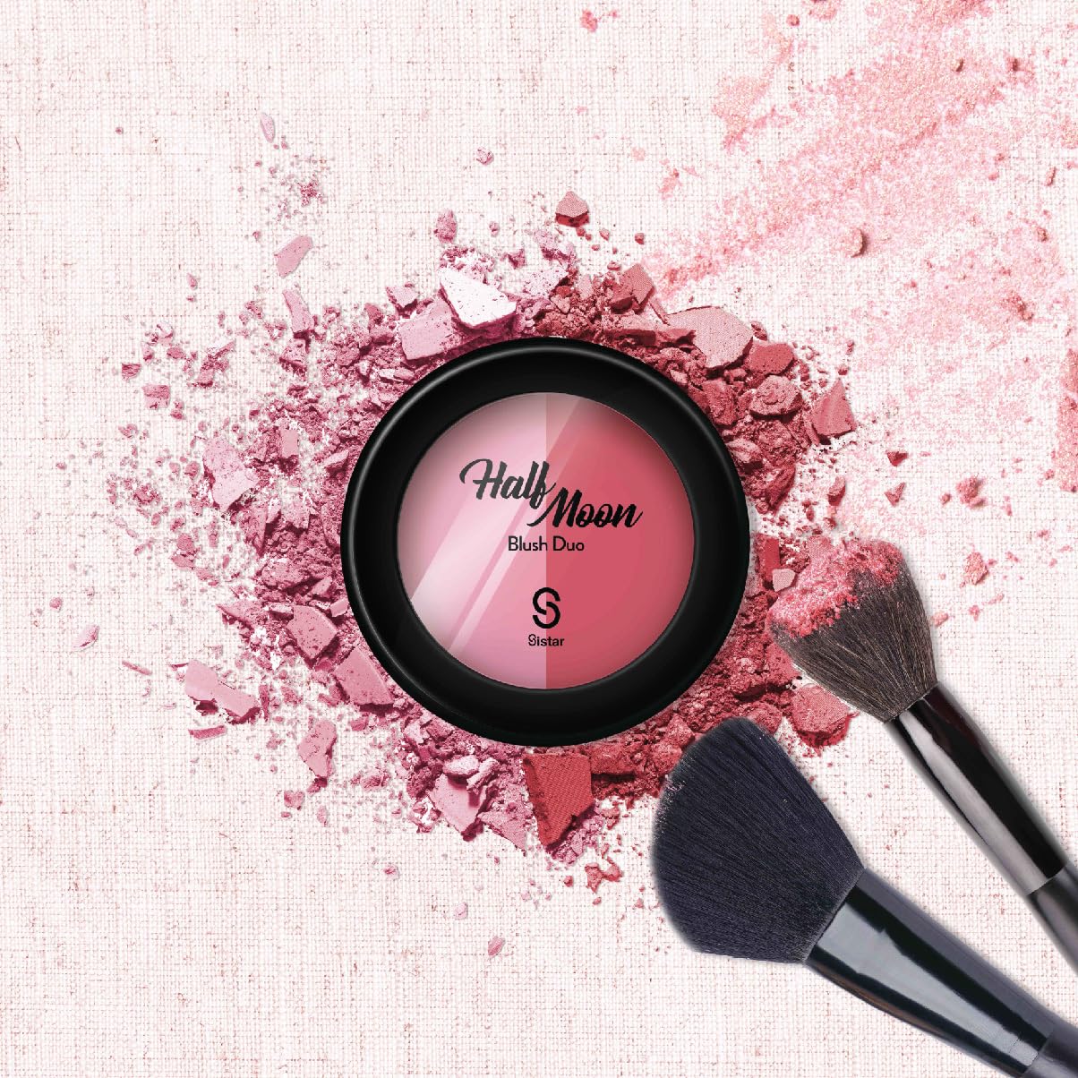 Sistar Half Moon Blush Duo Color Flushed Ultra Pigment Blendable (Rosy Cheeks)