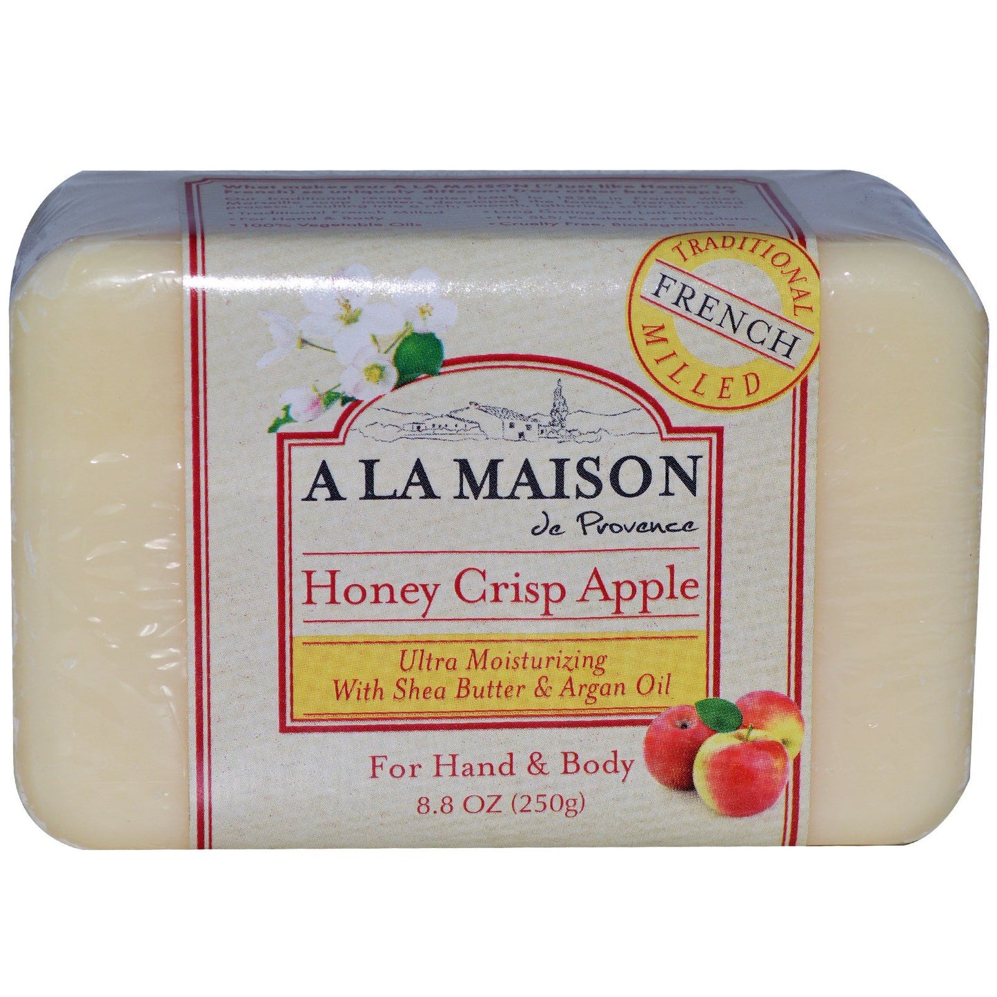 A La Maison Honeycrisp Apple Bar Soap - Triple French Milled Natural Moisturizing Hand Soap Bar (2 Bars of Soap, 8.8 oz)