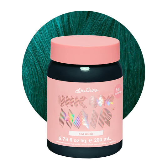 Lime Crime Unicorn Hair Dye Full Coverage, Sea Witch (Rich Teal) - Vegan and Cruelty Free Semi-Permanent Hair Color Conditions & Moisturizes