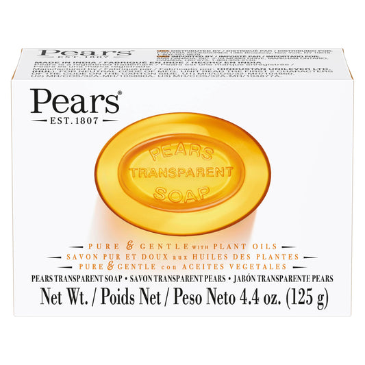 Pears Pure and Gentle with Glycerin and Naturals Oils - Amber for Unisex - 4.4 oz Bar Soap Beauty & Personal Care Pears