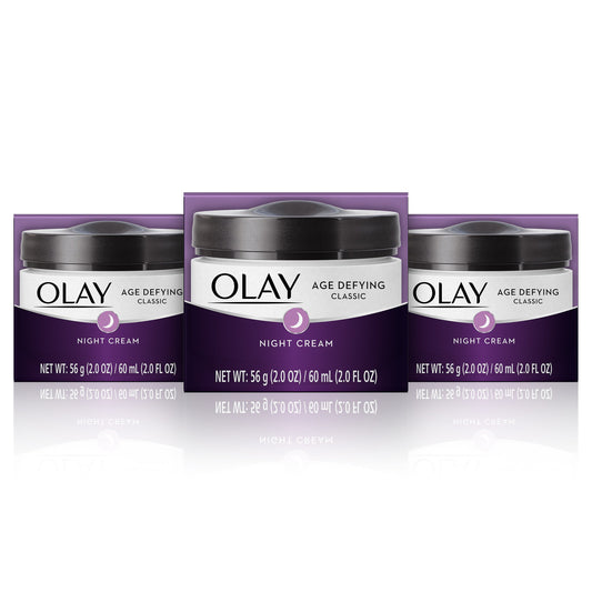 Night Cream With By Olay, Age Defying Classic Moisturizer With Vitamin E, Pack Of 3 Beauty & Personal Care Olay