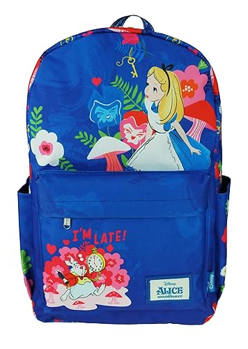 KBNL Classic Disney Alice in Wonderland Backpack with Laptop Compartment for School, Travel, and Work Multicolor A22207-ALICE