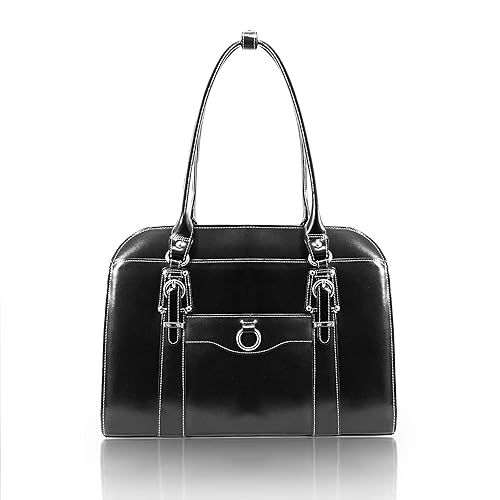 McKleinUSA W Series, Hillside, Top Grain Cowhide Leather, 14" Leather Ladies' Laptop Briefcase, Black (96525), 17"x5"x12.5"