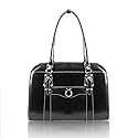 McKleinUSA W Series, Hillside, Top Grain Cowhide Leather, 14" Leather Ladies' Laptop Briefcase, Black (96525), 17"x5"x12.5"