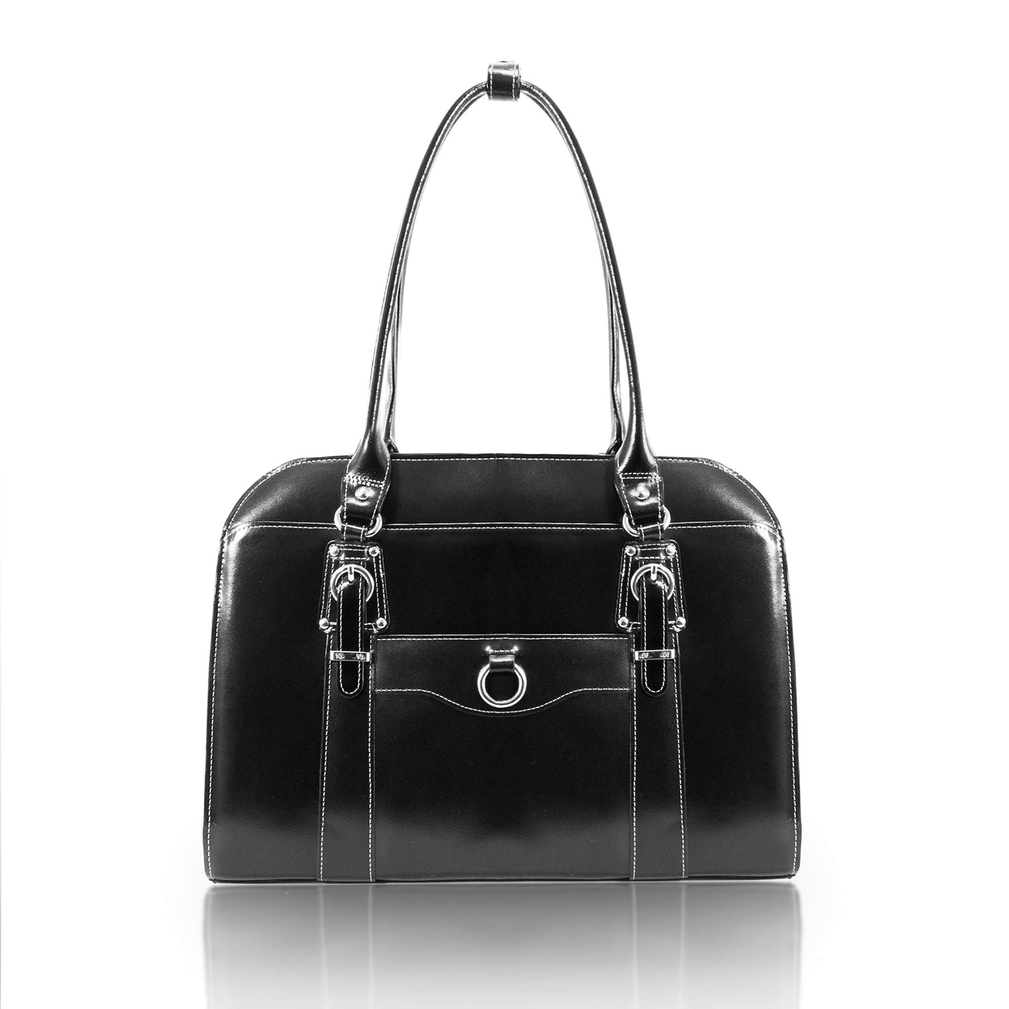 McKleinUSA W Series, Hillside, Top Grain Cowhide Leather, 14" Leather Ladies' Laptop Briefcase, Black (96525), 17"x5"x12.5"