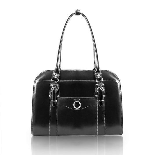 McKleinUSA W Series, Hillside, Top Grain Cowhide Leather, 14" Leather Ladies' Laptop Briefcase, Black (96525), 17"x5"x12.5"