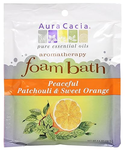 Aura Cacia Aromatherapy Foam Bath, Peaceful Patchouli and Sweet Orange, 2.5 ounce packet (Pack of 3)
