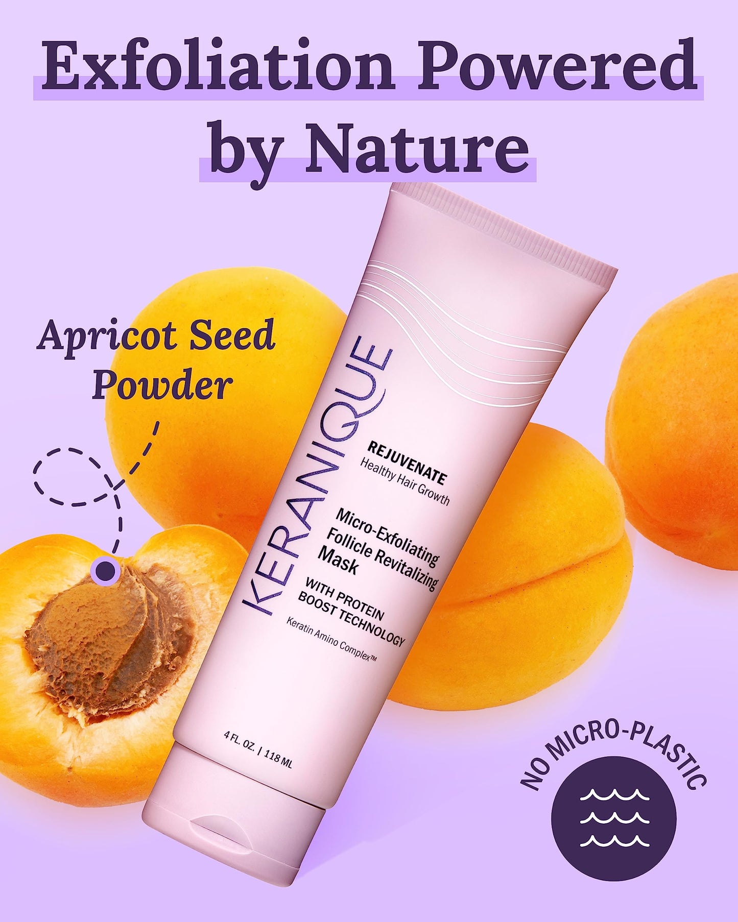 Micro Exfoliating Mask for Scalp & Hair - Keranique Clarifying Scalp Scrub for Women - Cleansing & Moisturizing Scalp Detox Conditioner - Creates