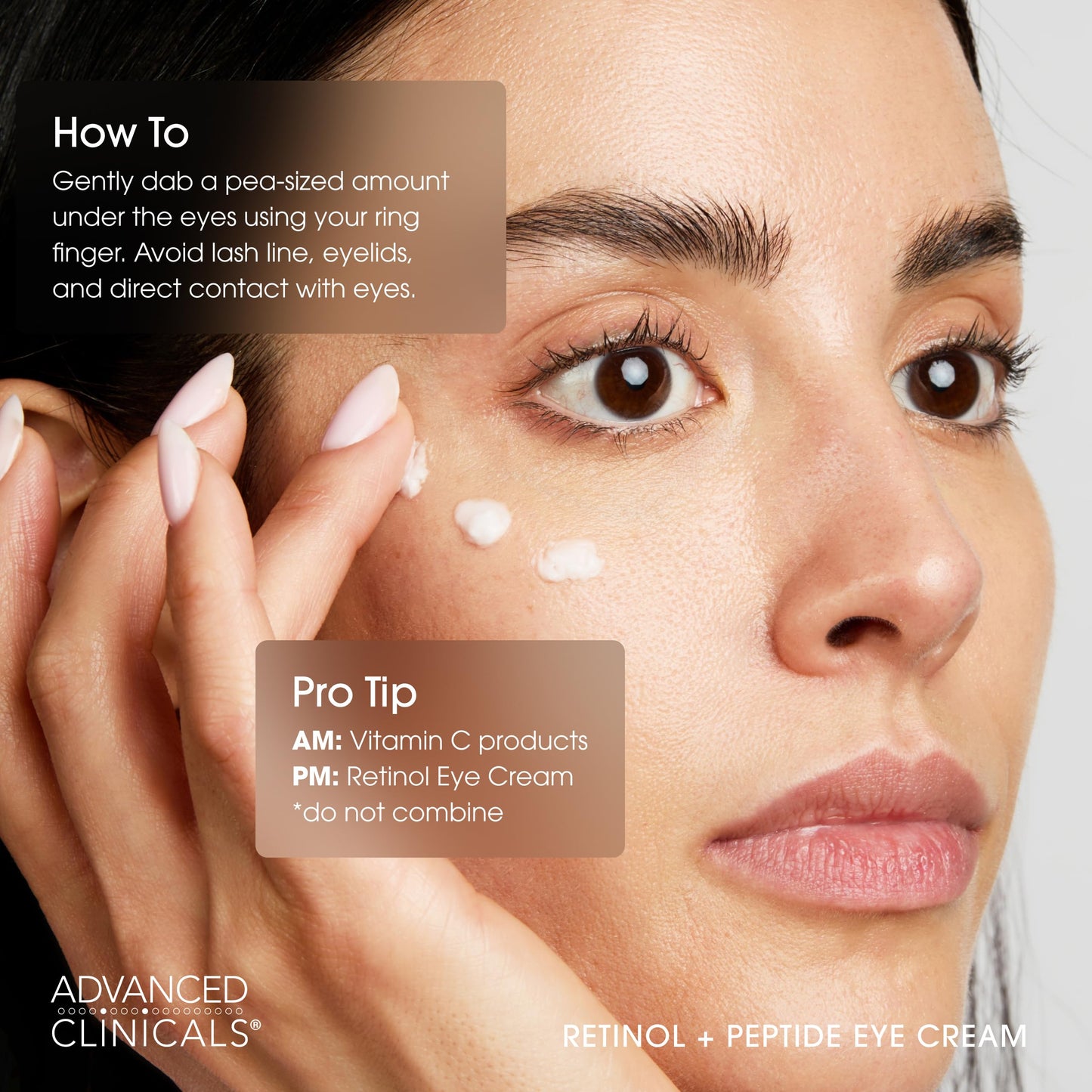 Advanced Clinicals Advanced Retinol Eye Balm + Peptides Face Moisturizer Cream | Visible Anti Aging Under Eyes Cream Improves Appearance Of Wrinkles