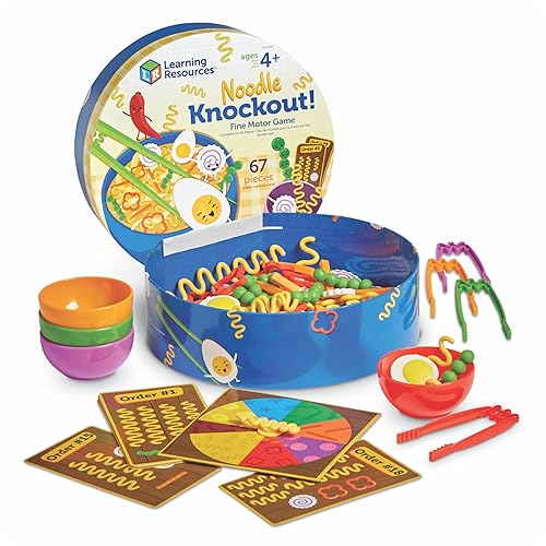 Learning Resources Noodle Knockout! Fine Motor Game,Fine Motor Skills Toys, 67 Pieces, Ages 4+