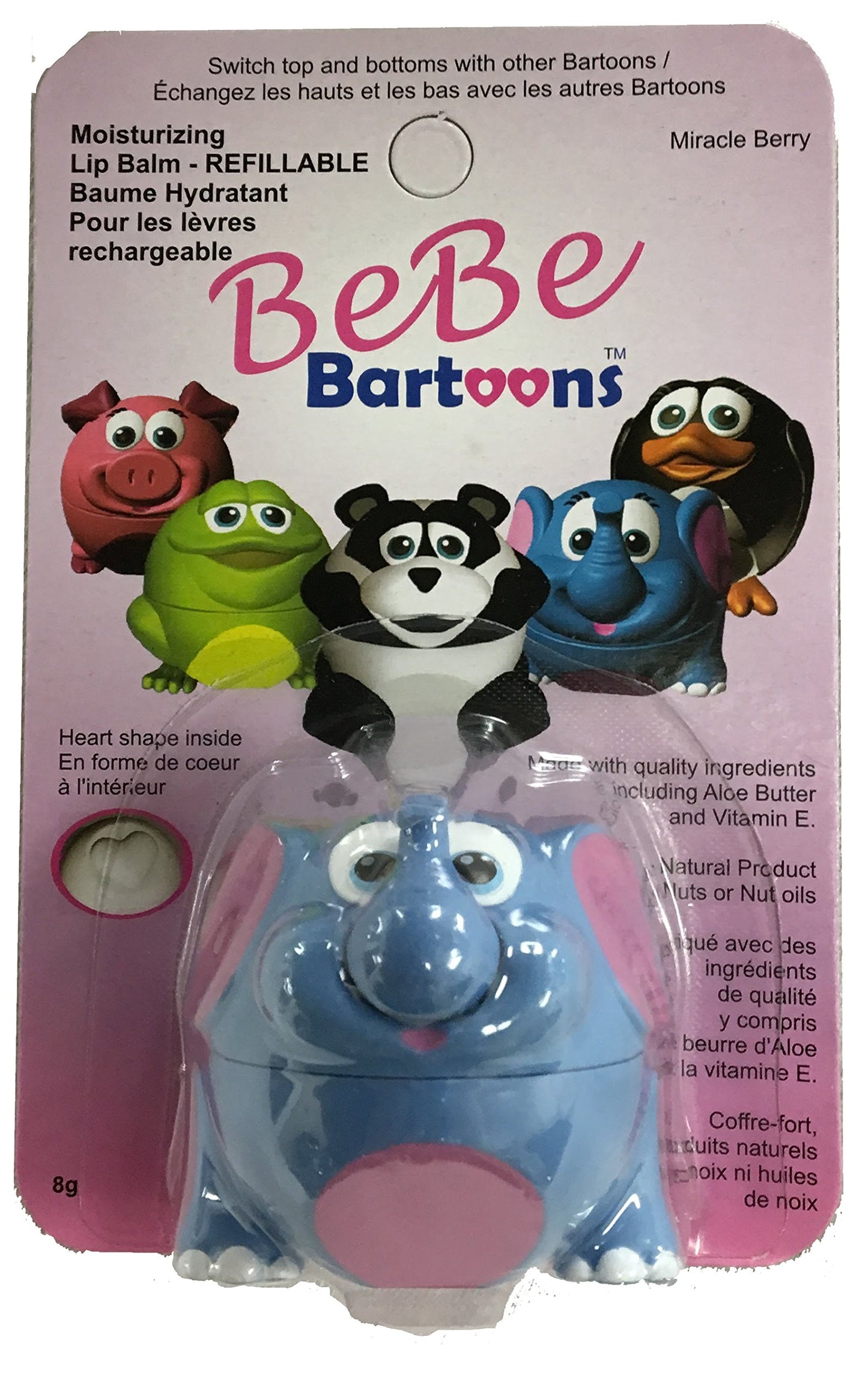 Bebe Bartoons Kids Lip Balms Characters and Refills-Style - Elephant Beauty and Personal Care InPrimeTime