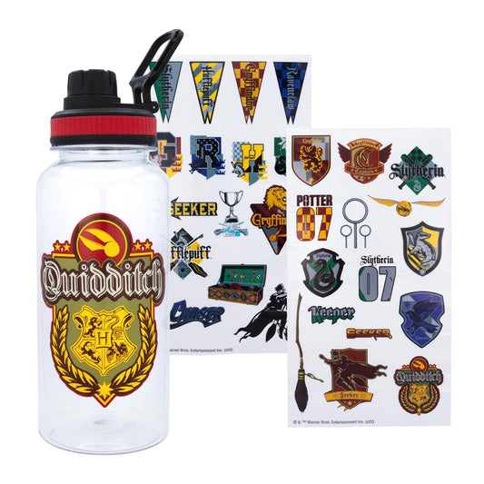 Harry Potter Quidditch 32-Ounce Twist Spout Plastic Water Bottle Jug And Sticker Set From The Wizarding World