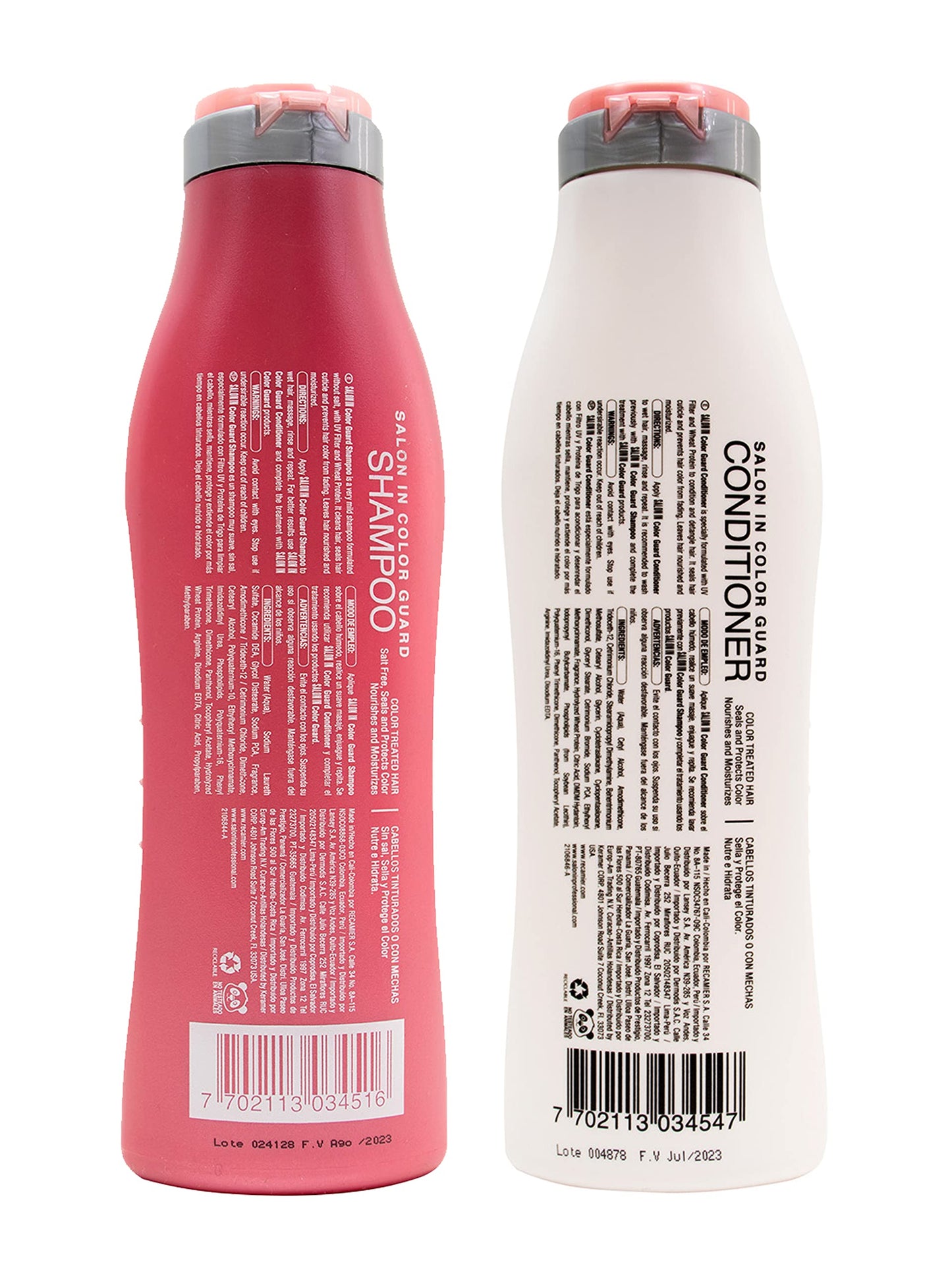 RECAMIER Dyed Hair Shampoo Conditioner 10.1 oz Set UV Protectant + 2 Nano keratin Shots