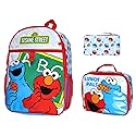 INTIMO Sesame Street ABC Cookie Monster Elmo 3 PC Backpack Lunch Box Pencil Pouch