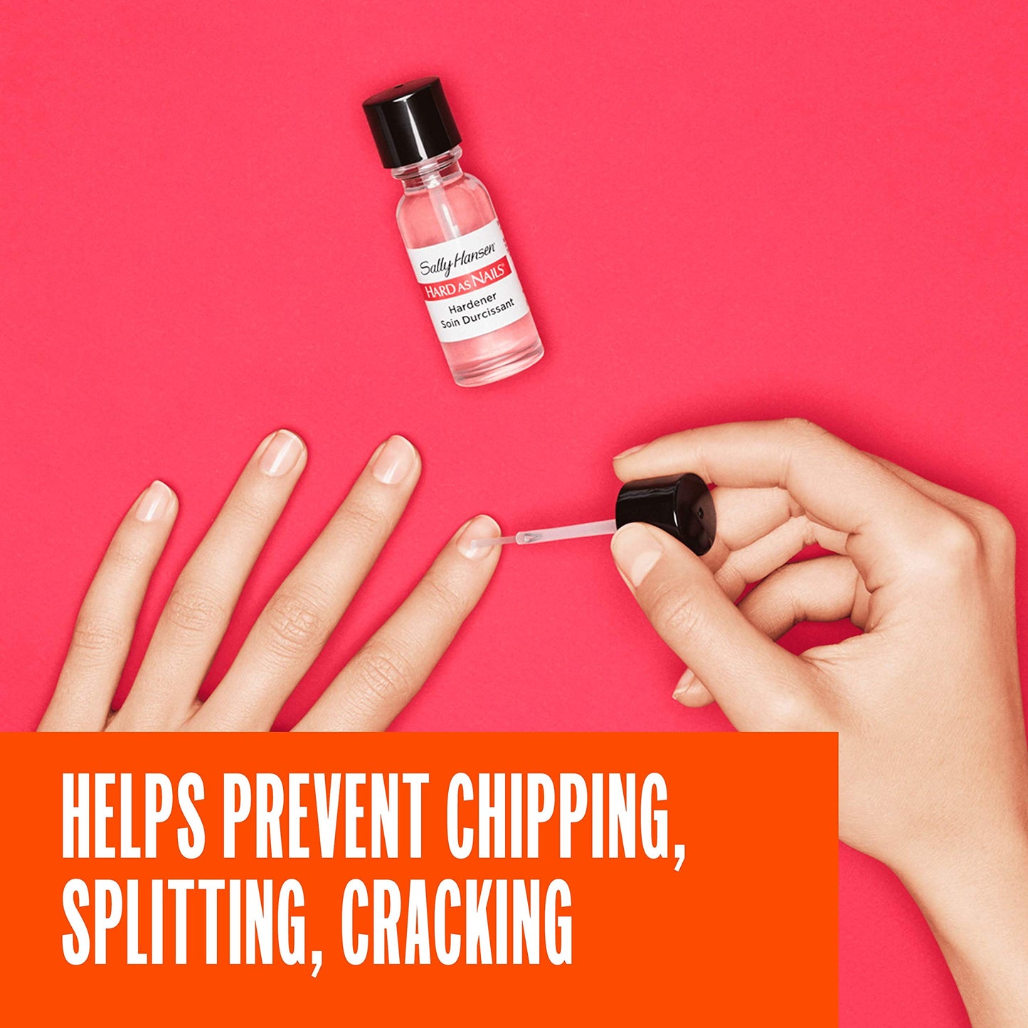 Sally Hansen Hard As Nails® Nail Hardener, Clear, Strengthener, 1 Count, 0.45 Oz , Nail Strengthener, Nail Strengthening Polish