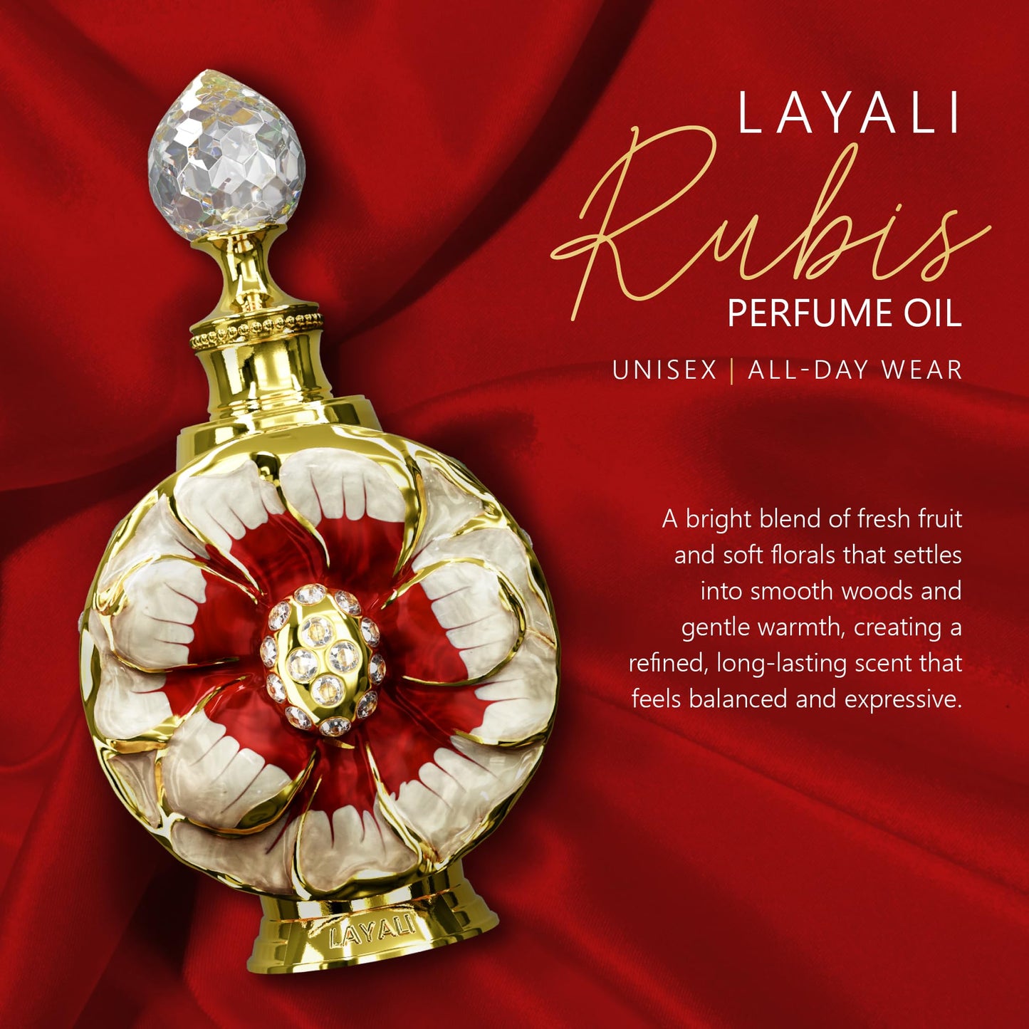 Swiss Arabian Layali Rubis - Arabian Perfume Oil Fragrance with Rose, Pear and Orange Flower - Luxury Products From Dubai - Long Lasting & Addictive Beauty & Personal Care Swiss Arabian