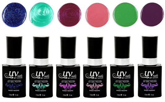 UV-NAILS Gel nail polish cure with UV or LED nail lamp gel polish for nails Set of 6 (HONOLULU) Beauty & Personal Care UV-NAILS