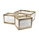 happimess BSK3005A-3SET Fallon Modern Minimalist Wooden Metal Nesting Storage Baskets for Shelves, Cabinets, Pantry, Countertop, Mesh Open Bin Basket…
