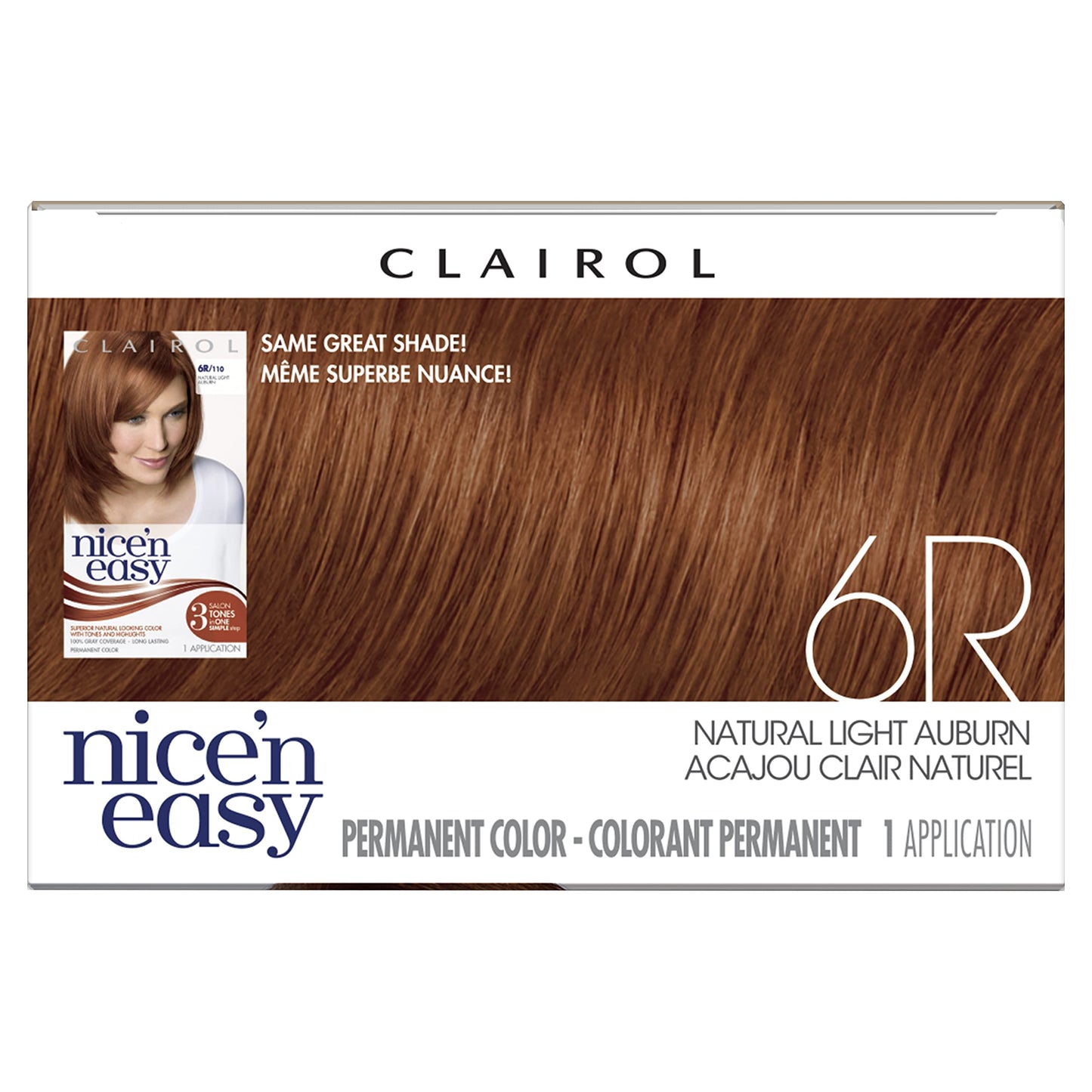 Clairol Nice'n Easy Permanent Hair Dye, 6W Light Mocha Brown Hair Color, Pack of 1