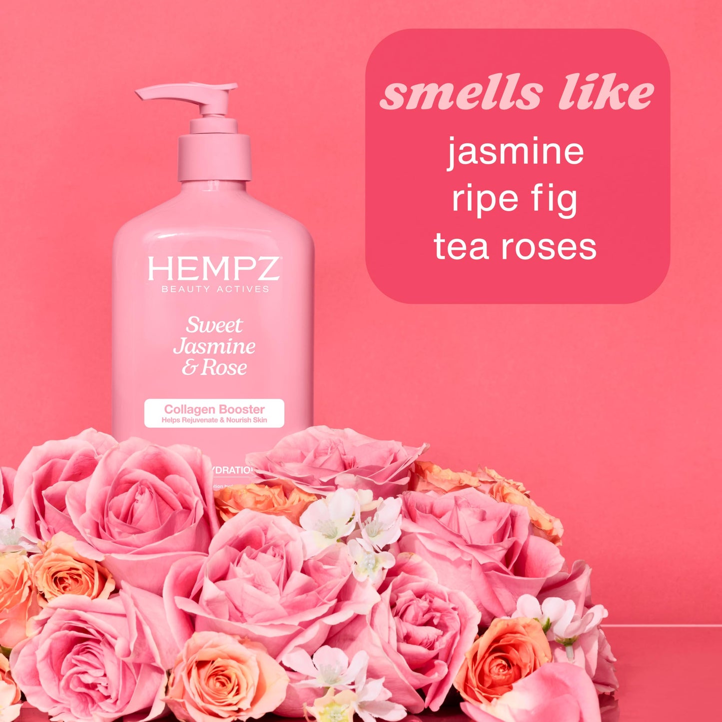 Hempz Sweet Jasmine & Rose Herbal Body Moisturizer for Women, 17 Fl. oz. - Moisturizing Lotion with 100% Pure Hemp Seed Oil, Collagen, Shea Butter
