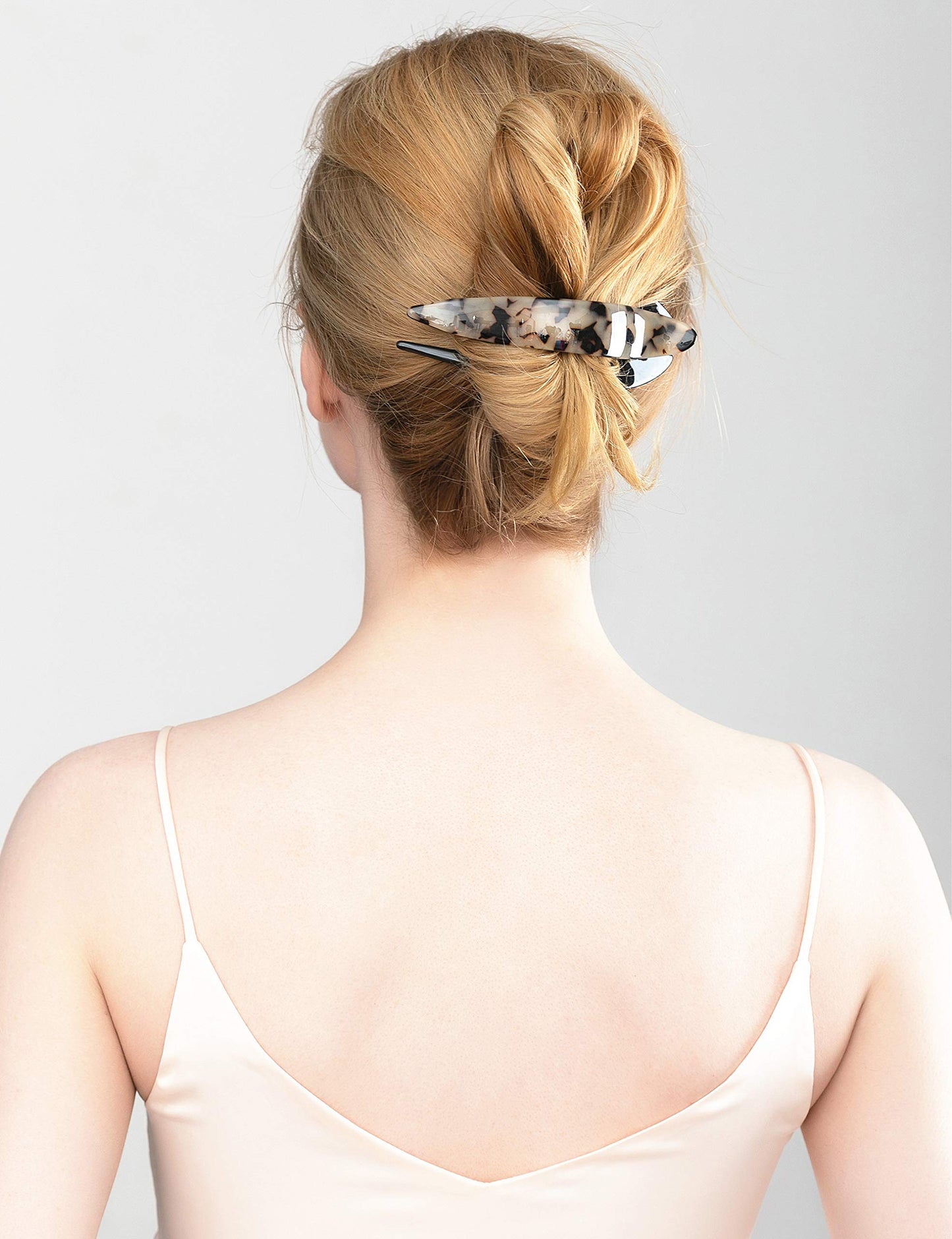 Prettyou 4.7 inches Handmade Celluloid French Design Tortoise Shell Barrettes Side-slide Opening Duck Luxury Fashion Accessories Hair Clip Claw