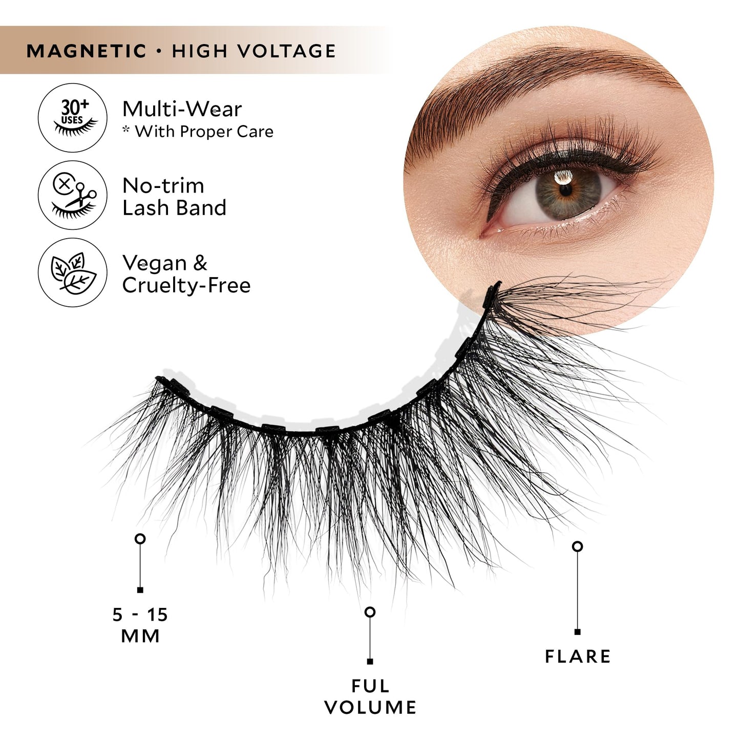 Velour Magnetic Eyelashes, Luxurious False Eyelashes, Reusable Lashes, Wear up to 30x & Vegan, All Eye Shapes, Natural Lashes, Magnetic Eyeliner not