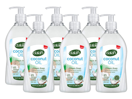 Dalan Coconut Oil Cream Ultra Moisturizing Liquid Hand Soap for Normal and Dry Hands Fresh Clean and Soft Feeling (13.5 Fl Oz / 400 mL (Pack of 6)) Beauty & Personal Care Dalan