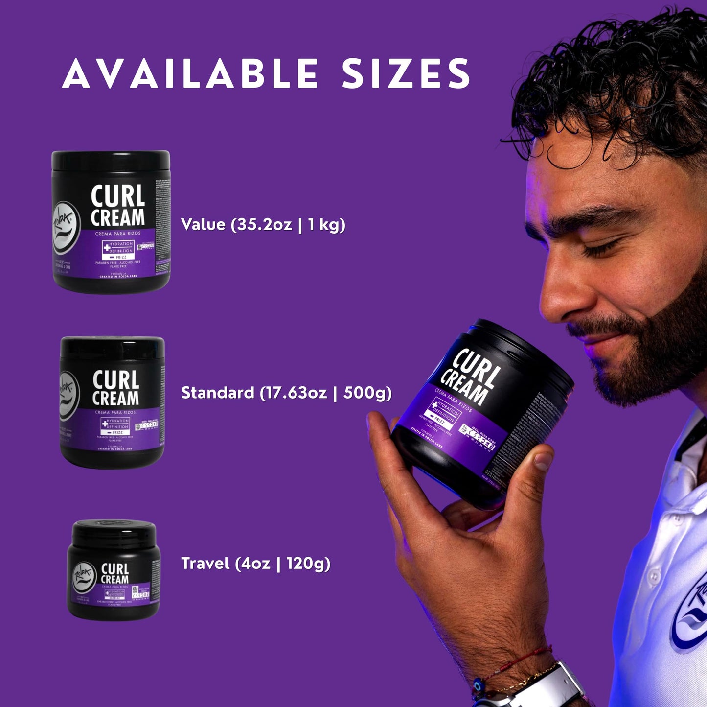 Rolda Curl Cream - Curly Hair Products for Men - Anti Frizz Curl Defining Cream with Oil Blend - Hydrates, Enhances Shine & Texture - Nourishes Beauty and Personal Care Rolda