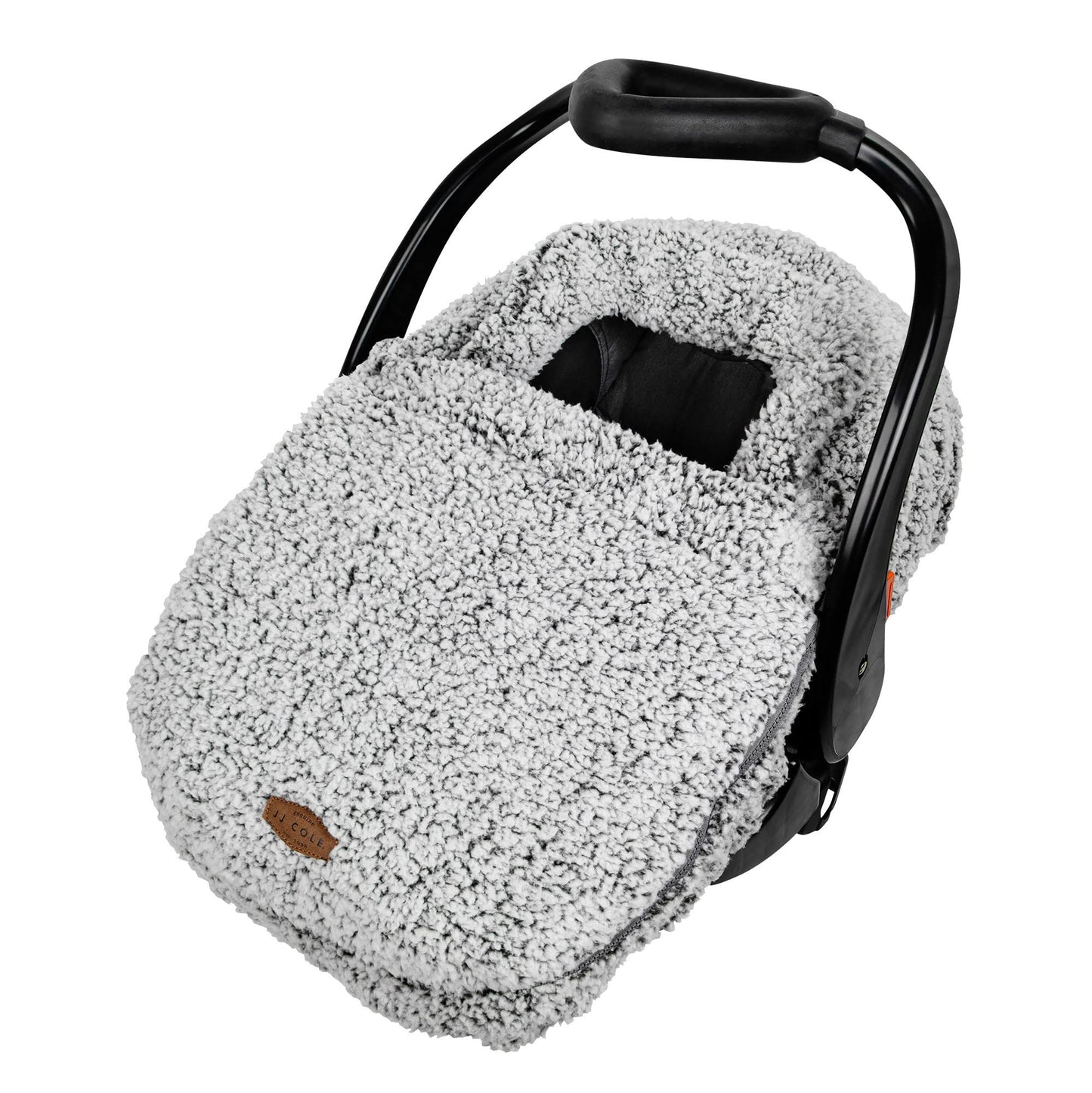 JJ Cole Winter Baby Car Seat Cover - Winter Car Seat Cover for Baby Seat or Stroller - Infant Car Seat Covers with Warm Sherpa Lining - Cuddly Gray
