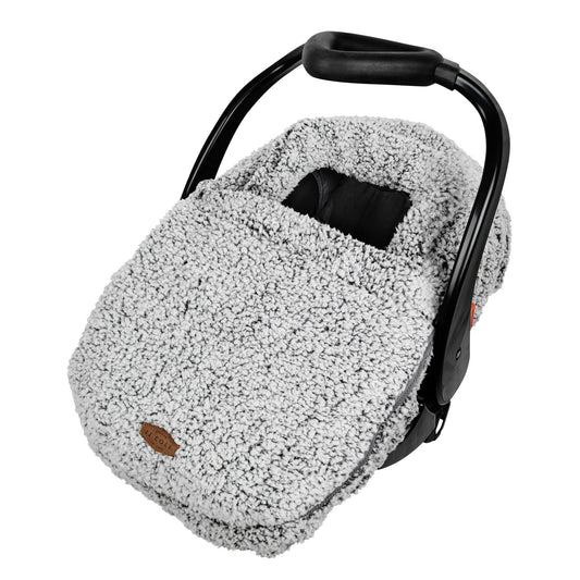 JJ Cole Winter Baby Car Seat Cover - Winter Car Seat Cover for Baby Seat or Stroller - Infant Car Seat Covers with Warm Sherpa Lining - Cuddly Gray