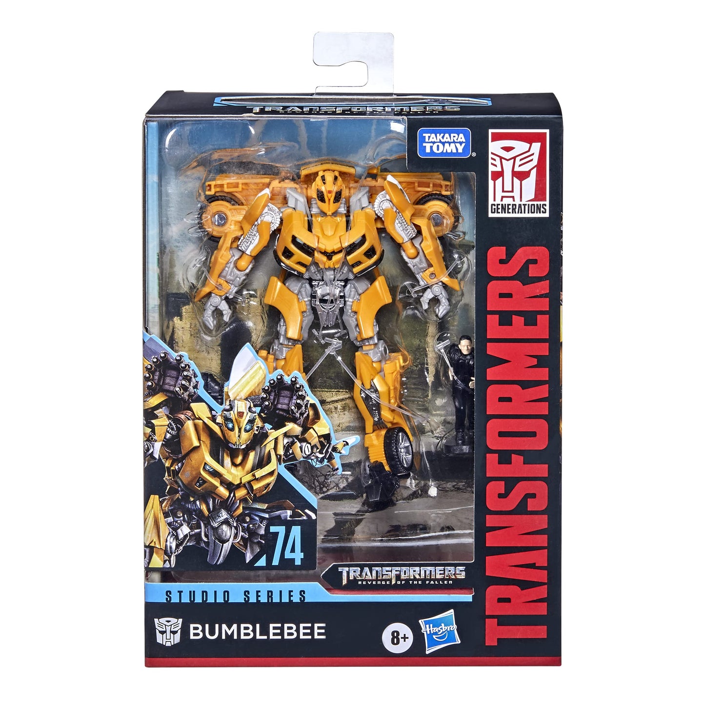 Transformers Toys Studio Series 74 Deluxe Class Revenge of The Fallen Bumblebee & Sam Witwicky Figure, Ages 8 and Up, 4.5-inch