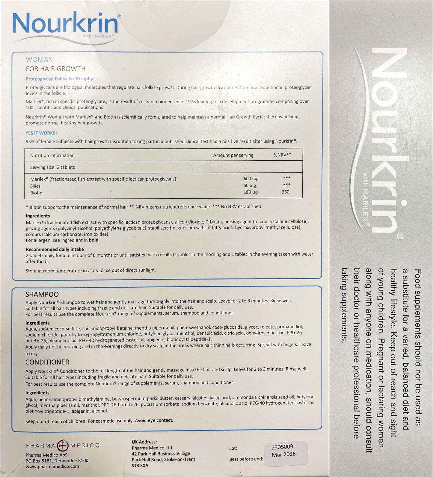 Nourkrin Woman Value Pack 180 Tablets,Shampoo and Conditioner
