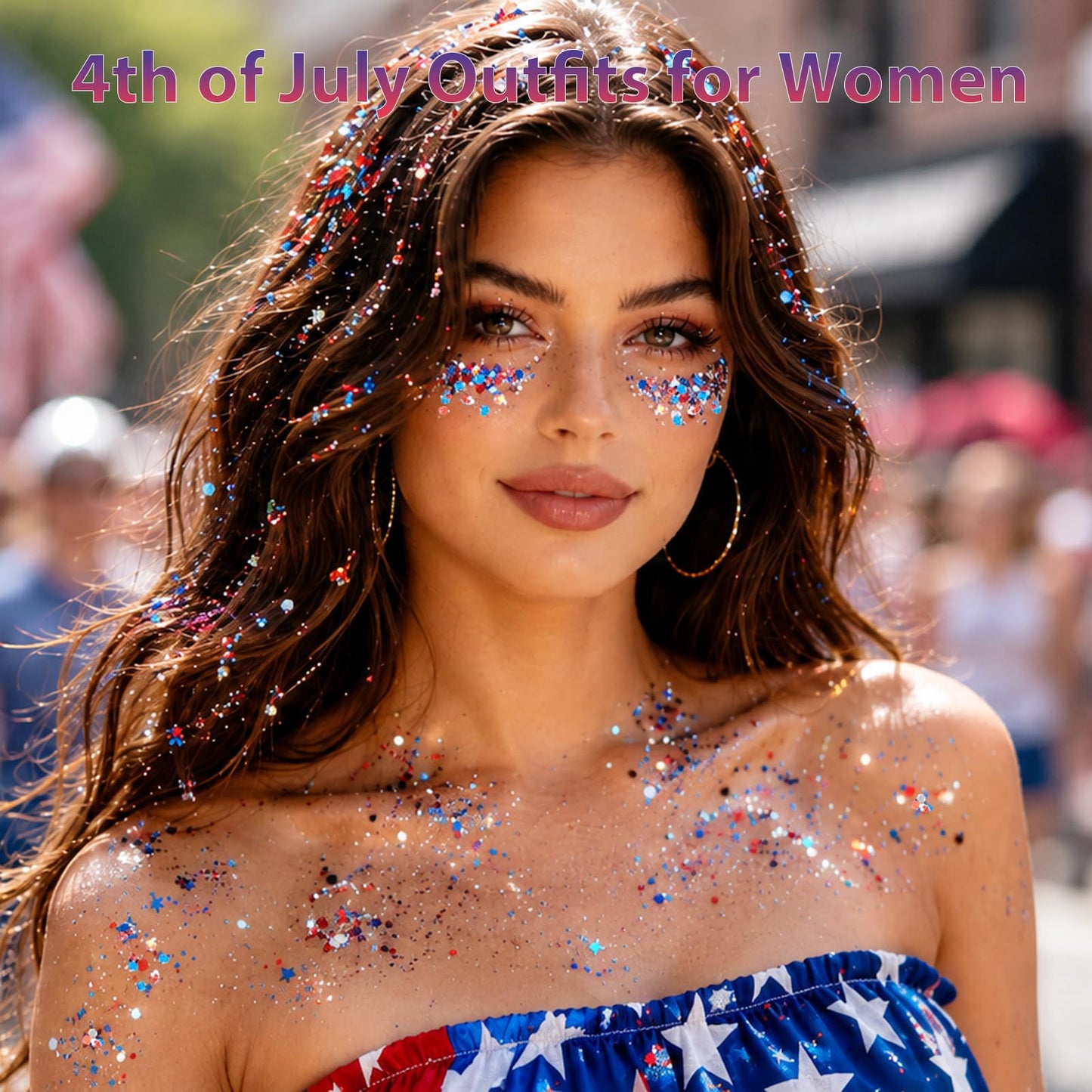 Mysense Patriotic Red White and Blue Body Glitter Stick,4th of July Accessories,Sparkling Face Hair Glitter for 4th of July Outfits Women Beauty and Personal Care Mysense
