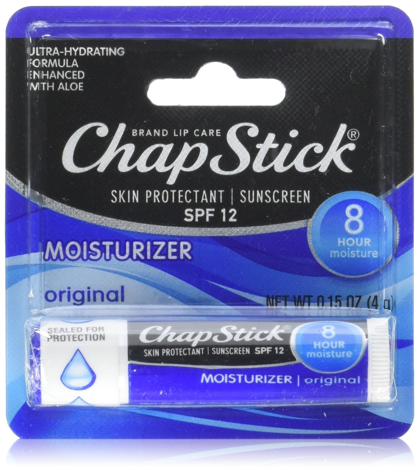 ChapStick Skin Protection Sunscreen Moisturizer, Original SPF 12 0.15 oz (Pack of 2)