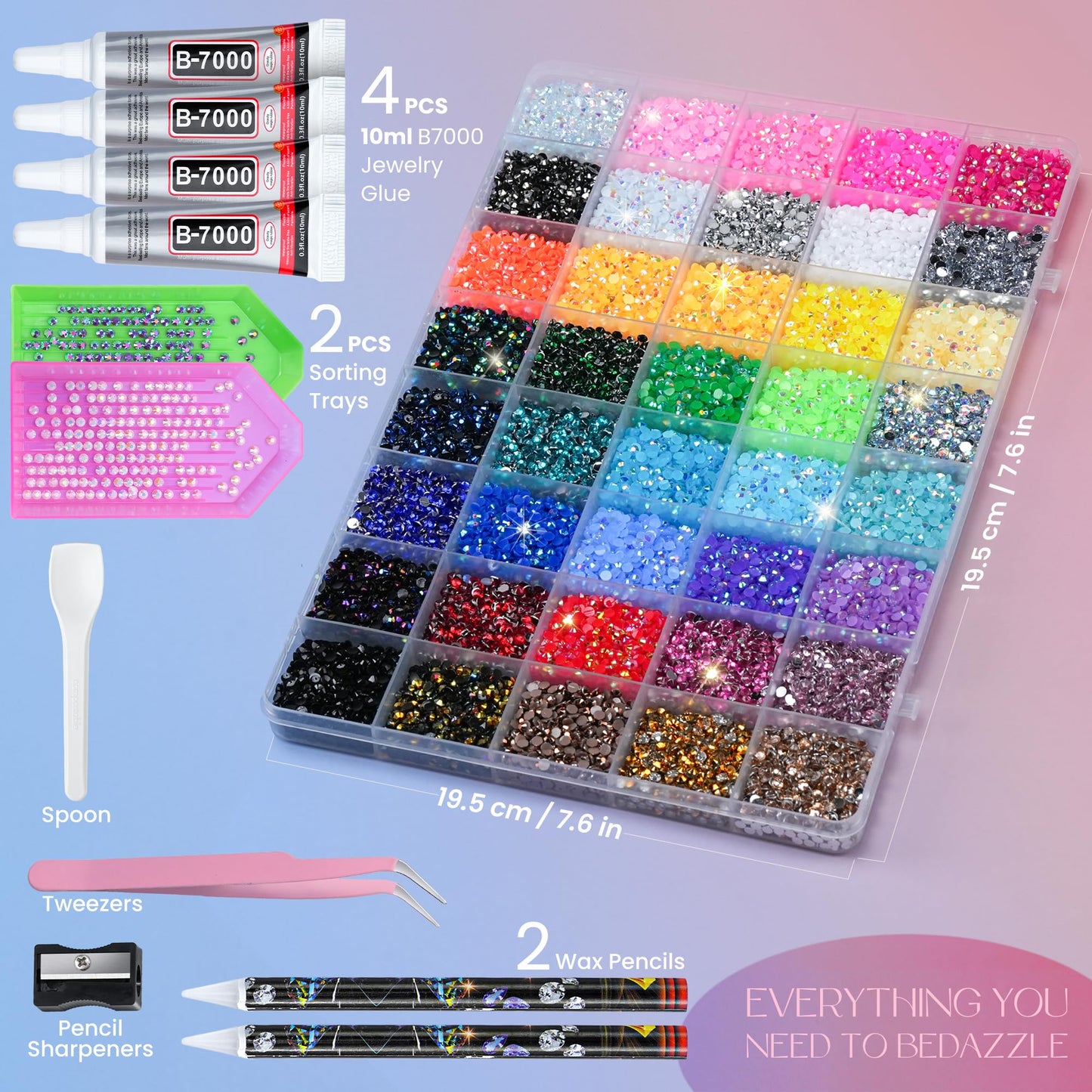 Lotwow 50000Pcs Bedazzling Kit with Rhinestones 3mm, 40 Colors Bedazzler Kit Resin Rhinestones Nail Gems & Glitter Gem Art Supplies, Diamond Art Kits Beauty and Personal Care LOTWOW