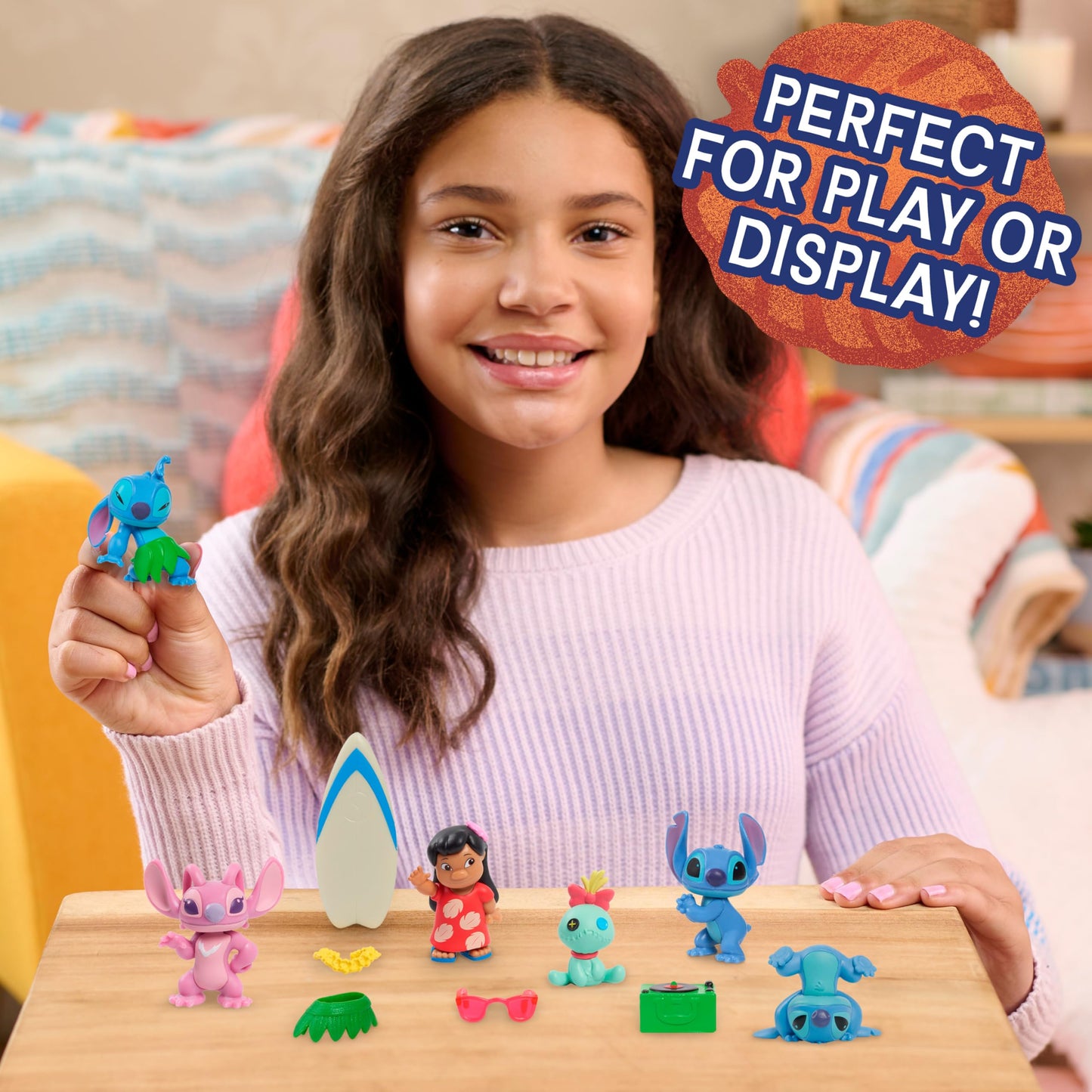 Just Play Disney Stitch Figure Set with Accessories, 11-Piece Collectible 2-Inch Figurines for Kids Ages 3+