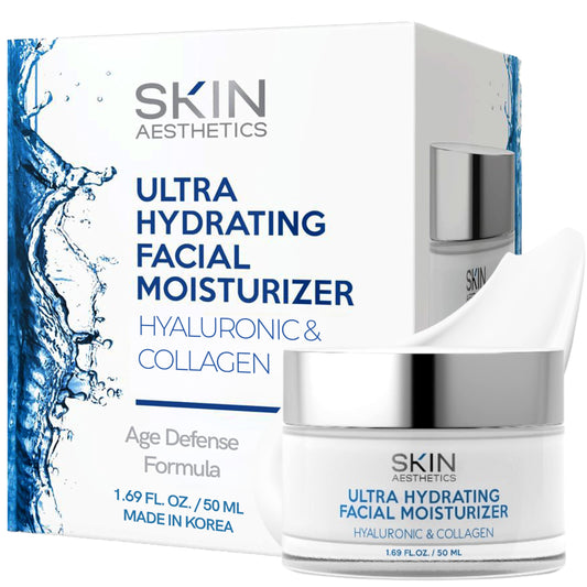 Skin Aesthetics Hyaluronic Acid & Collagen Face Moisturizer - Anti-Aging, Ultra Hydrating, Fine Lines & Wrinkles Treatment - Dermatologist Tested