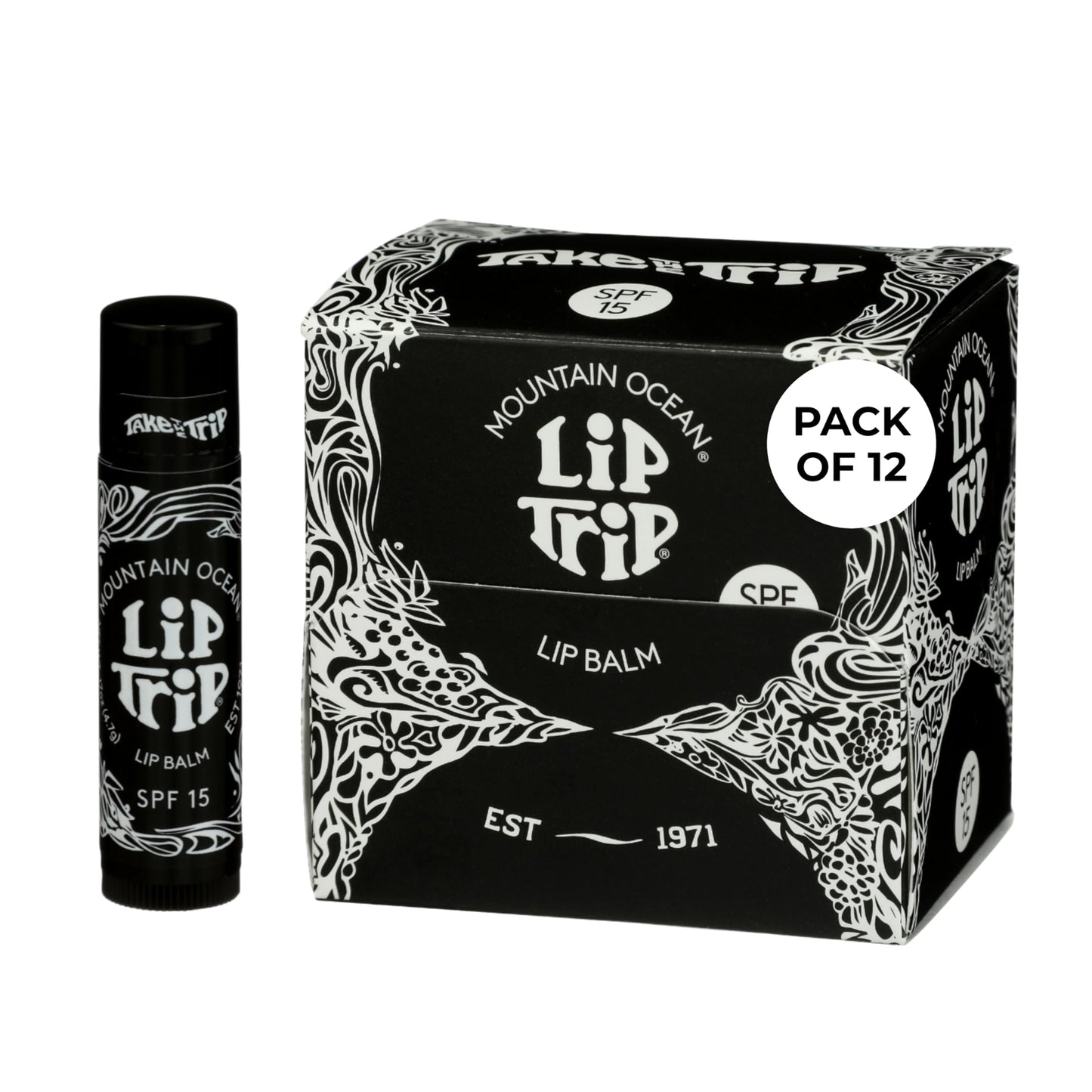 Mountain Ocean The Original Skin Trip SPF 15 Lip Balm, .17 Oz Tube (Pack of 12), Maximum Protection, Hydrating Lip Moisturizer, with Lanolin, Beeswax Beauty and Personal Care Mountain Ocean