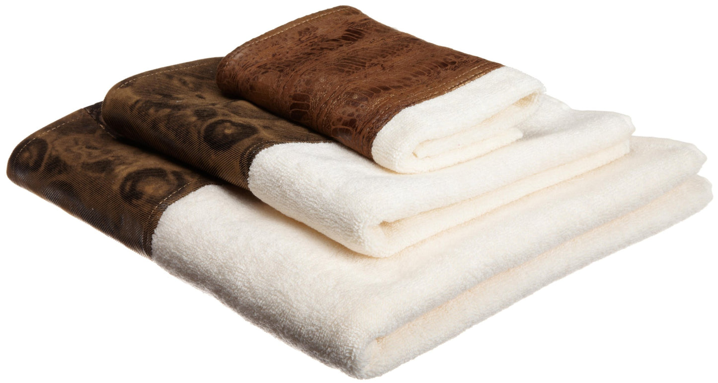 Popular Bath Zambia Animal Print 3 Piece Towel Set, Classic Luxury Contemporary Decor Ensemble