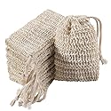 Trounistro 30 Pack Soap Exfoliating Bags Pouch Soap Saver Natural Ramie Mesh Soaps Bag Hand Made Soaps Bag with Drawstring for Bath & Shower Use