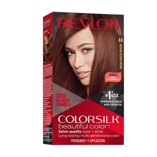 Revlon Colorsilk Beautiful Color Permanent Hair Color, Long-Lasting High-Definition Color, Shine & Silky Softness with 100% Gray Coverage, Ammonia
