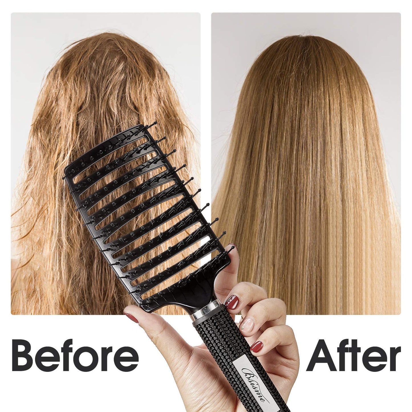 Hair Brush, Curved Vented Detangler Brush Faster Blow Drying for Women, Men Beauty and Personal Care Bsisme