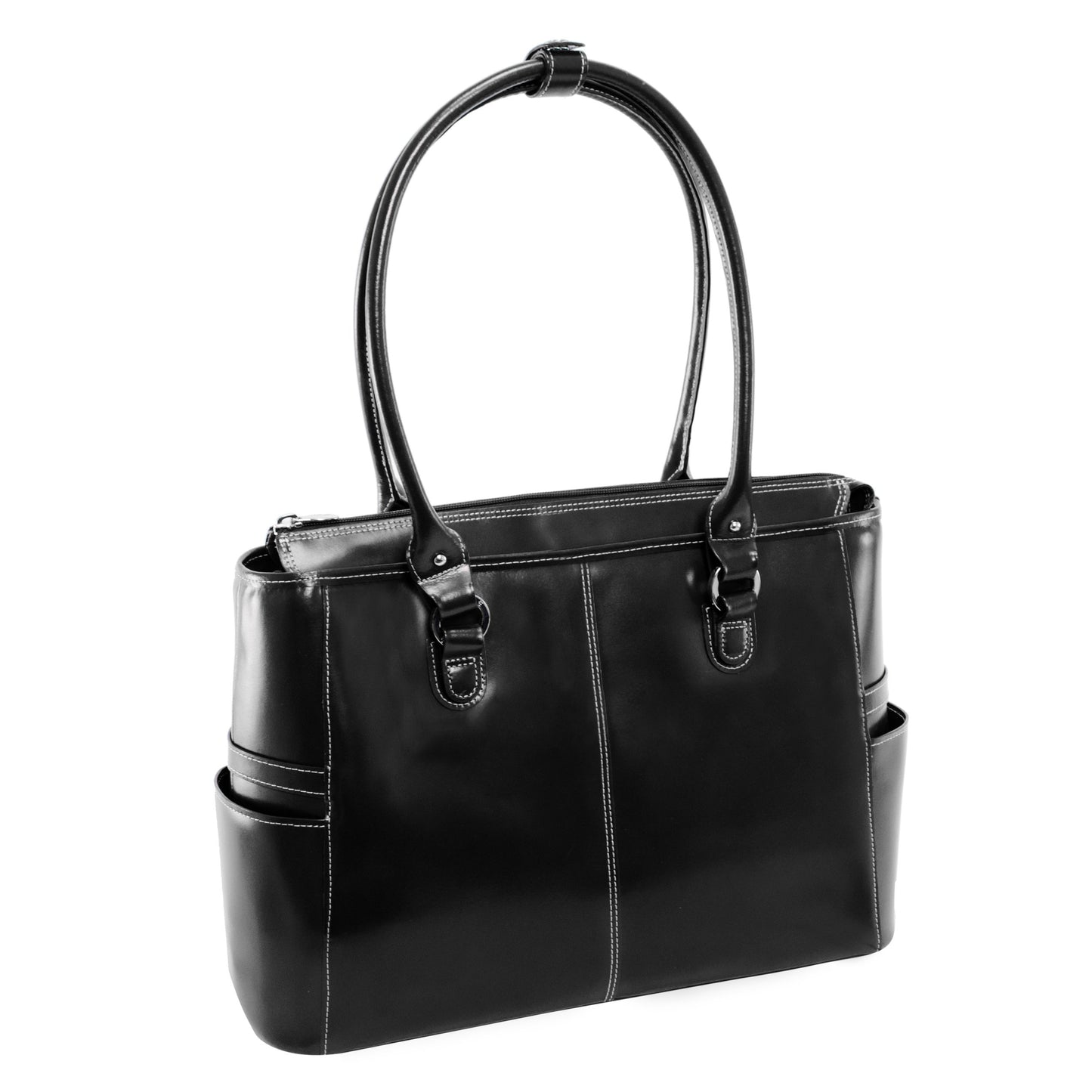 McKlein Willow Springs Leather Women's 15-inch Laptop Briefcase Handbag, Black