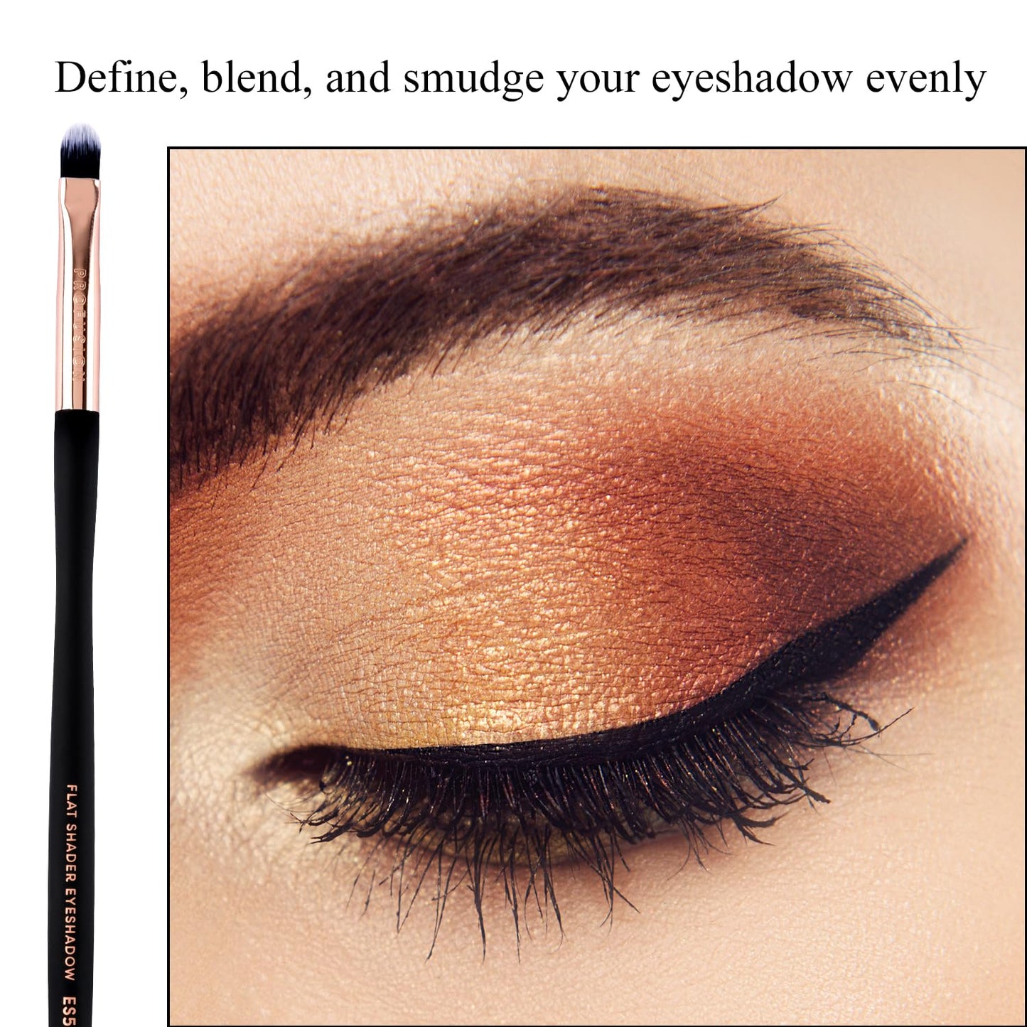 Profusion Cosmetics Flat Shader Eyeshadow Brush - Dense Synthetic Bristles for Smooth Color Packing & Blending, Professional Vegan Makeup Tool