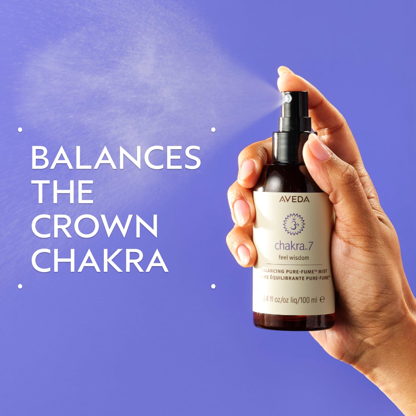 Aveda Chakra 7 Balancing Pure-Fume Mist: Connection | Body & Room Spray | Balances Crown Chakra | With Olibanum, Certified Organic Elemi & Angelica
