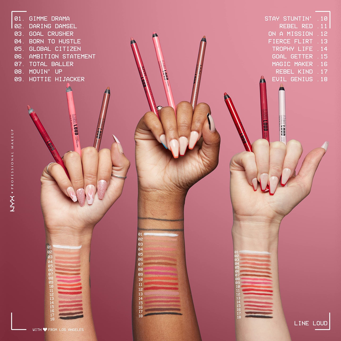 NYX PROFESSIONAL MAKEUP Line Loud Lip Liner, Longwear and Pigmented Lip Pencil with Jojoba Oil & Vitamin E - Hottie Hijacker (Hot Blue Pink) Beauty & Personal Care NYX PROFESSIONAL MAKEUP