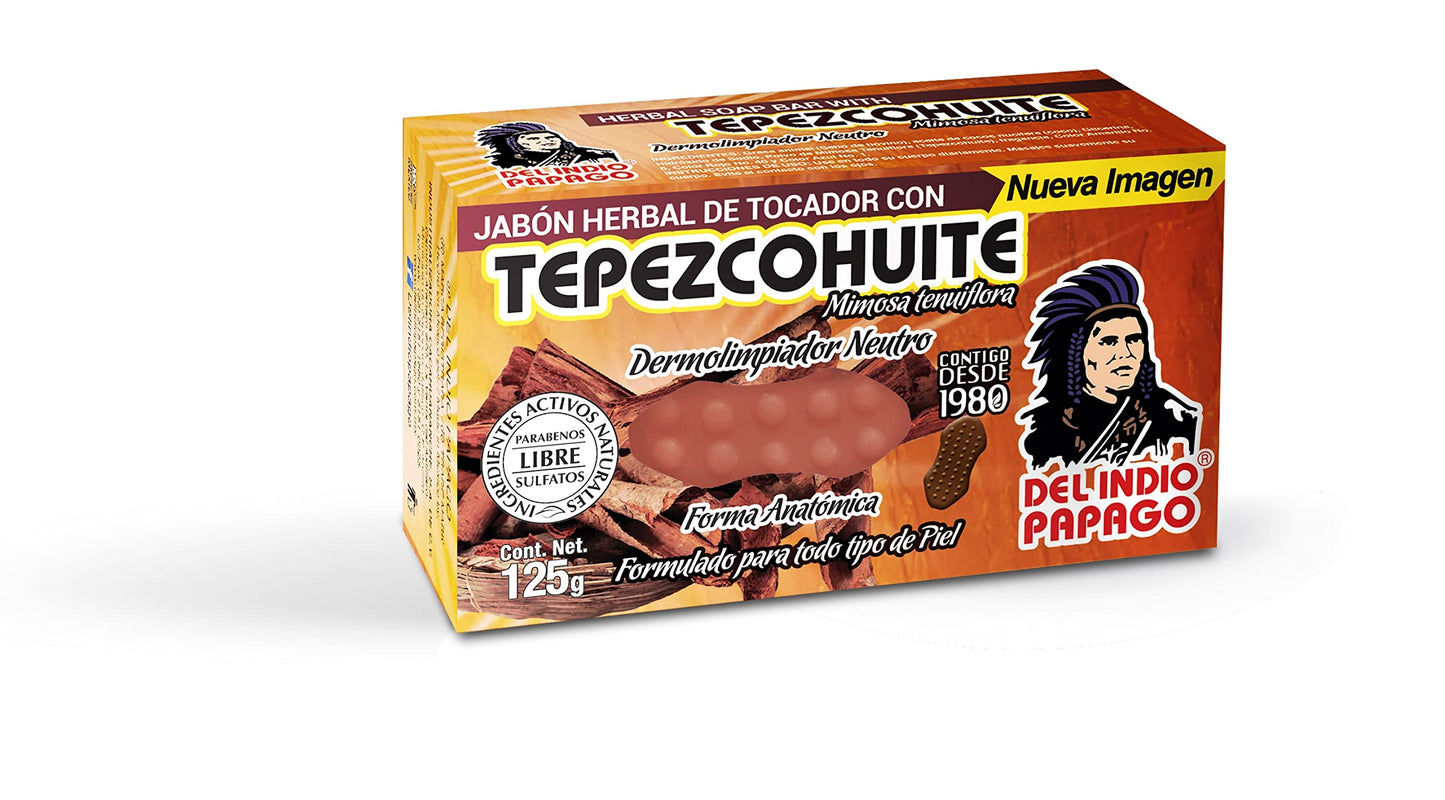 DEL INDIO PAPAGO Tepezcohuite Night Facial Skin Cream 60g / 2.02 Fl Oz + Neutral Soap with Tepezcohuite 125g - Mexican Beauty - For All Skin Types